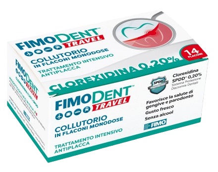 FIMODENT TRAVEL COLLUTORIO CLOREXIDINA SPDD 0,20% 14 FLACONCINI MONODOSE 10 ML - farmaidea24.com