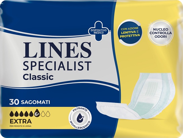 PANNOLONE LINES SPECIALIST CLASSIC SAGOMATO EXTRA 30 PEZZI - farmaidea24.com