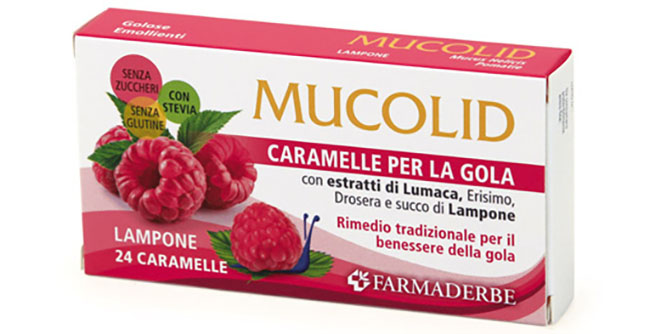 MUCOLID BRONC LUMACA & LAMPONE 24 CARAMELLE - farmaidea24.com