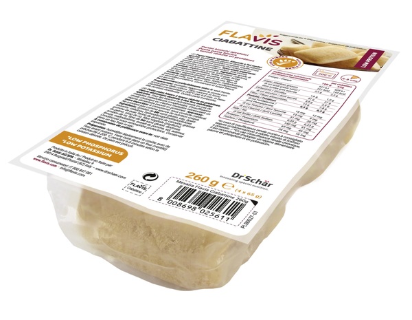 FLAVIS CIABATTINE PANINI BIANCHI APROTEICI 4 PEZZI DA 65 G - farmaidea24.com