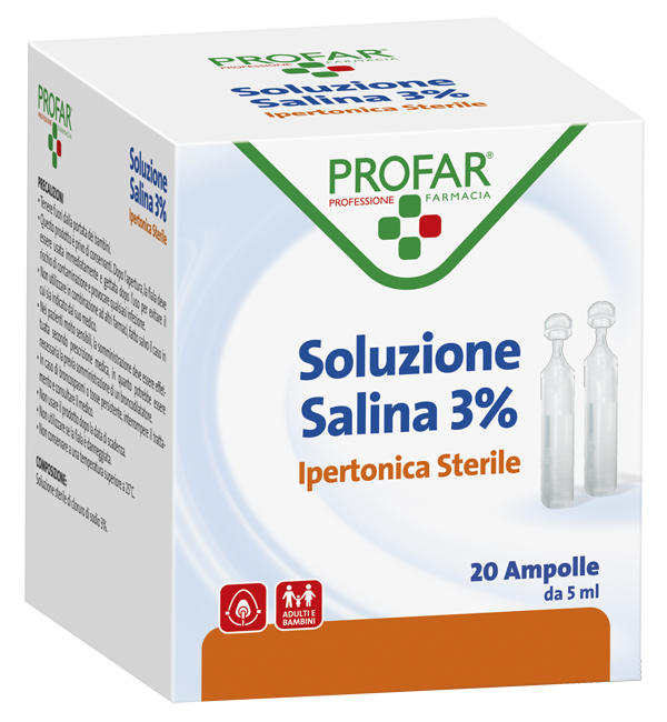 SOLUZIONE IPERTONICA 3% PROFAR 5 ML 20 PEZZI - farmaidea24.com