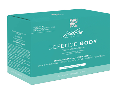 DEFENCE BODY TRATTAMENTO CELLULITE CREMA GEL DRENANTE RIDUCENTE 30 BUSTINE DA 10 ML - farmaidea24.com