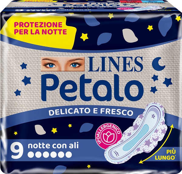 LINES PETALO BLU ASSORBENTE NOTTE 9 PEZZI - farmaidea24.com