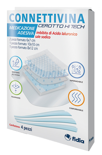 CEROTTO CONNETTIVINA HITECH 4 MISURE MISTE 2 PEZZI 6 X 7 CM + 1 PEZZO 10 X 10 CM + 1 PEZZO 8 X 12 CM - farmaidea24.com