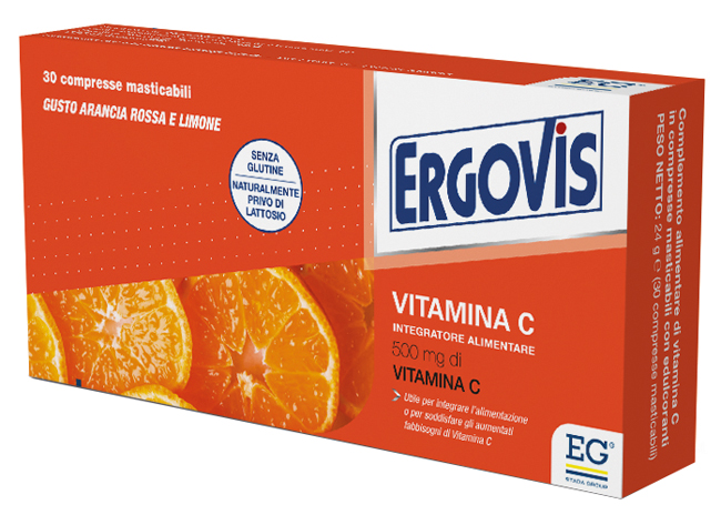 ERGOVIS VITAMINA C 500MG 30 COMPRESSE MASTICABILI - farmaidea24.com