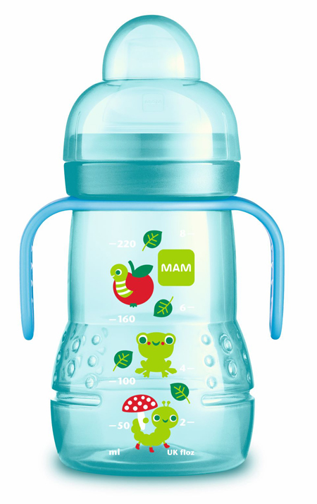 MAM TRAINER 220 ML 4+ BECCUCCIO SOFT SILICONE MASCHIO - farmaidea24.com