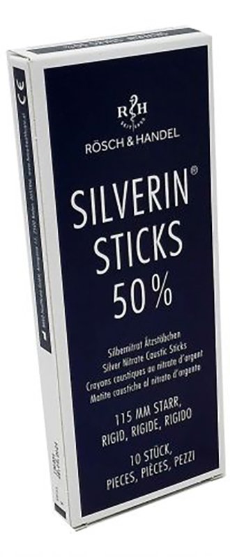 MATITA CAUSTICA SILVERIN NITRATO D'ARGENTO 50% RIGIDA LUNGHEZZA 115 MM 10 PEZZI - farmaidea24.com