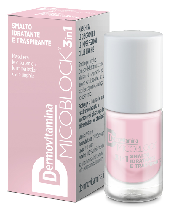 DERMOVITAMINA MICOBLOCK 3 IN 1 SMALTO IDRATANTE E TRASPIRANTE ROSA CHIARO 5 ML - farmaidea24.com