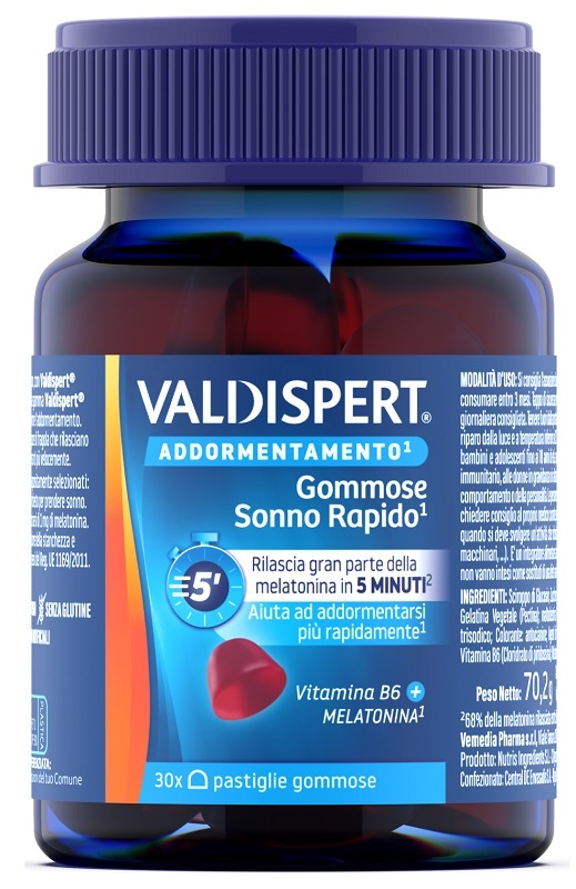 VALDISPERT GOMMOSE SONNO RAPIDO 30 PASTIGLIE GOMMOSE - farmaidea24.com
