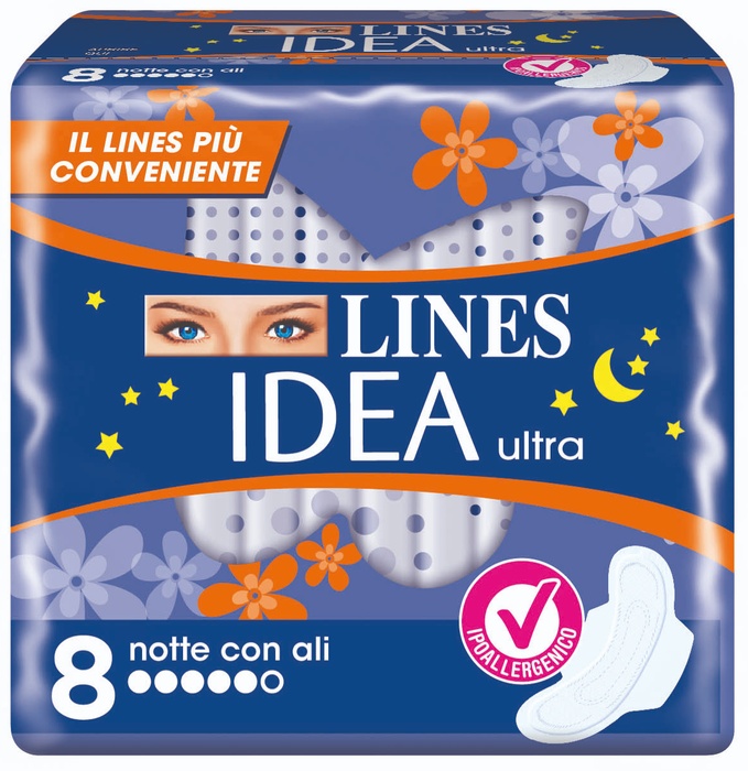 LINES IDEA ULTRA NOTTE ALI 8 PEZZI - farmaidea24.com