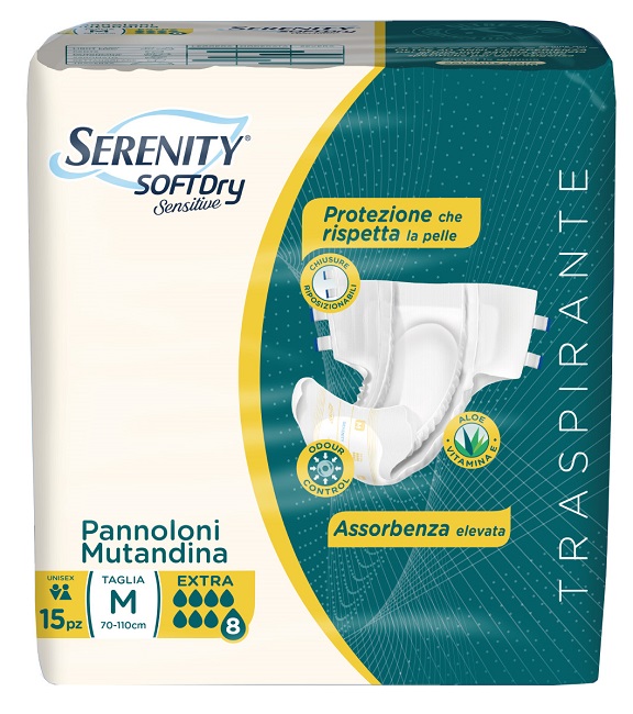 PANNOLONE MUTANDINA SERENITY SD SENSITIVE EXTRA M 15 PEZZI - farmaidea24.com