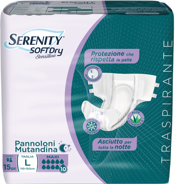 PANNOLONE MUTANDINA SERENITY SD SENSITIVE MAXI L 15 PEZZI - farmaidea24.com