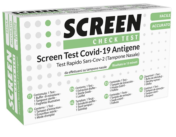 SCREEN TEST AUTODIAGNOSTICO ANTIGENICO RAPIDO COVID-19 SARS-COV-2 TAMPONI NASALI SELFTEST COVID TEST ANTIGENE SCREEN - farmaidea24.com
