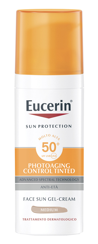 EUCERIN SUN PHOTOAGING CONTROL TINTED GEL CREME SPF50+ MEDIUM 50 ML - farmaidea24.com