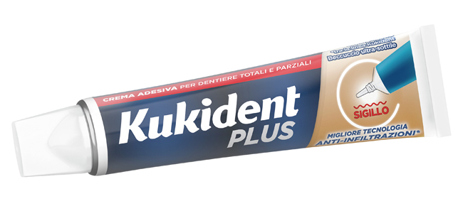 KUKIDENT PLUS BARRIERA ANTI-CIBO NEUTRO CREMA ADESIVA DENTIERE 40 G - farmaidea24.com