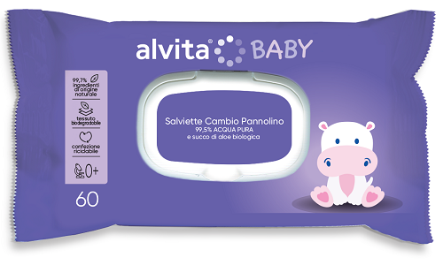 ALVITA BABY SALVIETTE PURE WATER 60 PEZZI - farmaidea24.com