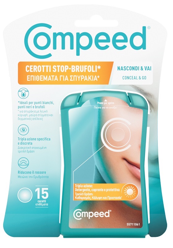 COMPEED CEROTTI STOP BRUFOLI NASCONDI & VAI 15 PEZZI - farmaidea24.com