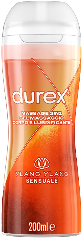 DUREX MASSAGE 2 IN 1 GEL MASSAGGIO CORPO E LUBRIFICANTE YLANG YLANG 200 ML - farmaidea24.com