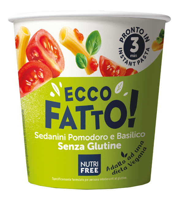 NUTRIFREE ECCO FATTO SEDANINI POMODORO E BASILICO 70 G - farmaidea24.com
