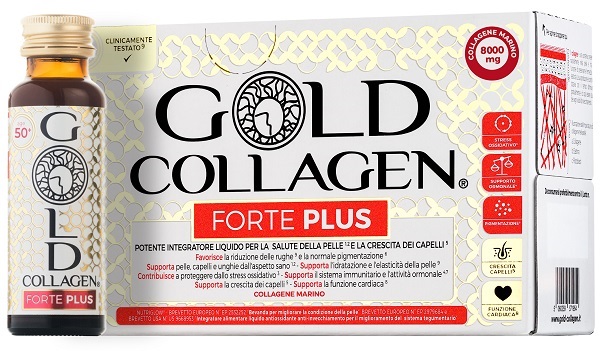 GOLD COLLAGEN FORTE PLUS 10 FLACONCINI DA 50 ML 8G COLLAGENE - farmaidea24.com