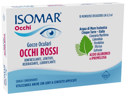 ISOMAR OCCHI ROSSI GOCCE OCULARI ACIDO IALURONICO 0,20% 10 FLACONCINI - farmaidea24.com
